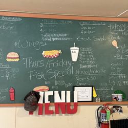 Grab A Bite - Chalk Board Menu with all the goodies.