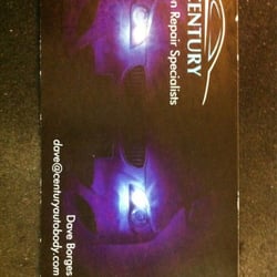 Century Auto Body - Business Card-front