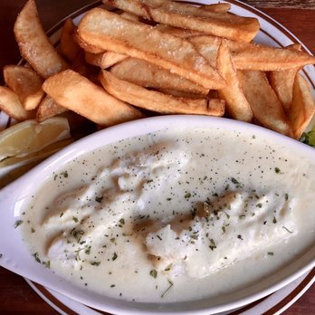 The Fat Rabbit Public House - Fish & Chips, broiled in white wine and garlic sauce - Fish & Chips Near Me - Folsom, California The Fat Rabbit Public House - Fish & Chips, broiled in white wine and garlic sauce - Fish & Chips Near Me - Folsom, California