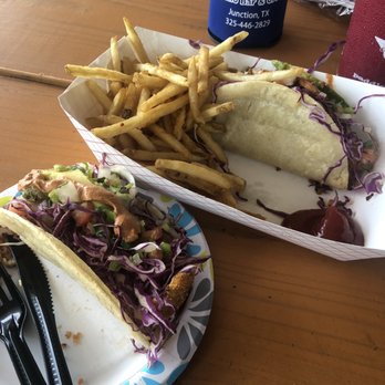 Paddler's Porch - Shrimp Taco and Fries. - Rafting/Kayaking Near Me - Junction, Texas Paddler's Porch - Shrimp Taco and Fries. - Rafting/Kayaking Near Me - Junction, Texas