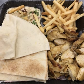 Gyro Stop - Chicken shawarma platter with hummus and fries. - Mediterranean Near Me - Mansfield, Texas Gyro Stop - Chicken shawarma platter with hummus and fries. - Mediterranean Near Me - Mansfield, Texas