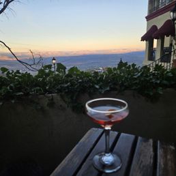 Drinks on the patio watching the sun go down over the valley.