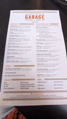 Menu photo 2 Garage Bar and Grill Grand Rapids, MI