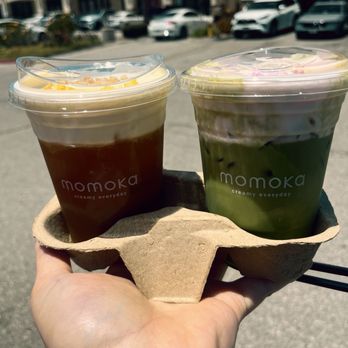 Cafe Momoka - Peach matcha & mango earl gray tea - Cafes Near Me - Ontario, California