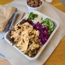 Soom Soom Fresh Mediterranean - Los Angeles - Chicken and Beef Shawarma Plate