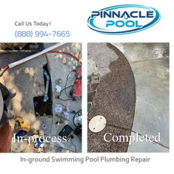 Pinnacle Pool - Detected the pool plumbing leak under the concrete deck of the swimming pool.  Opened it up and repaired the plumbing then patched the deck!