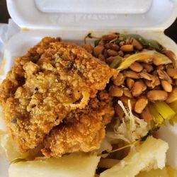Thrifty Specialty Produce - Hot bar 7.95 (fish, beans, yucca) I didn't want rice