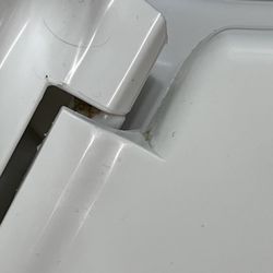 Mainstay Suites Dubuque At Hwy 20 - Photo of our toilet when we arrived. Literally pee in the crevices and hair left from the last guest.