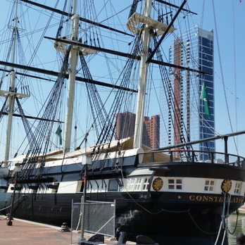 Baltimore's Inner Harbor - USS Constellation, last all-sail warship. - Landmarks & Historical Buildings Near Me - Baltimore, Maryland