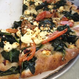WW spinach and garlic pizza