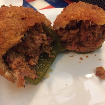 T-Bone Tom's - Armadillo Eggs - deep fried Brisket and jalapeño peppers - Barbeque Near Me - Kemah, Texas T-Bone Tom's - Armadillo Eggs - deep fried Brisket and jalapeño peppers - Barbeque Near Me - Kemah, Texas