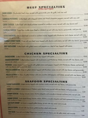 Menu photo 4 Medina's Mexican Restaurant Tioga, TX
