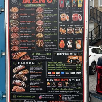 Forno on wheels - Pizza, dessert, coffee menu - Food Trucks Near Me - Warren, New Jersey