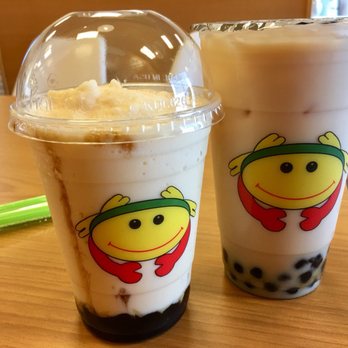 Kurabi Bubble Tea - Mango latte smoothie (with bubbles) and Thai tea (with bubbles) - Bubble Tea Near Me - Mobile, Alabama