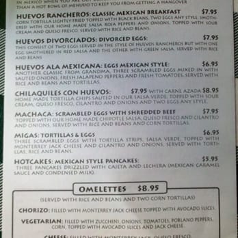 Serg's Mexican Kitchen - Sunday only breakfast menu - Food Trucks Near Me - Honolulu, Hawaii