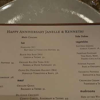Craft - It's the little things. Thoughtfully printing our name & anniversary on the menu. - New American Near Me - New York, New York