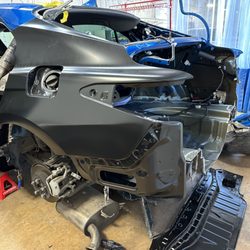 Collision Techniques and Concepts - 2023 Toyota Camry 
Big hitter . 
Factory skin section cut out Replacement and weld in Preparation!