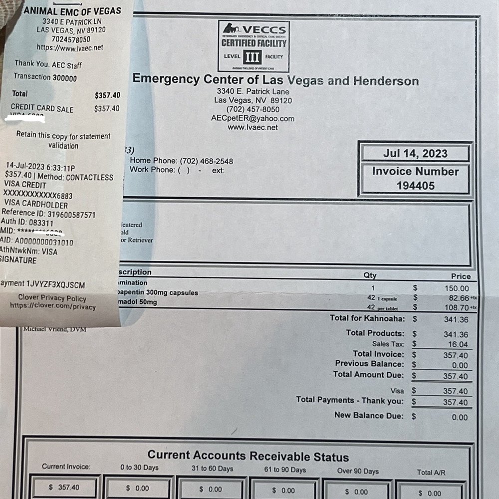 K-9 Kountry - Vet bill number two - Pet Training Near Me - Las Vegas, Nevada K-9 Kountry - Vet bill number two - Pet Training Near Me - Las Vegas, Nevada