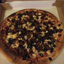 Anastasia’s Pizza, Oven And Grill - Supposed to be pepperoni and sausage, but received olive, bacon, and chicken. It was still very good.
