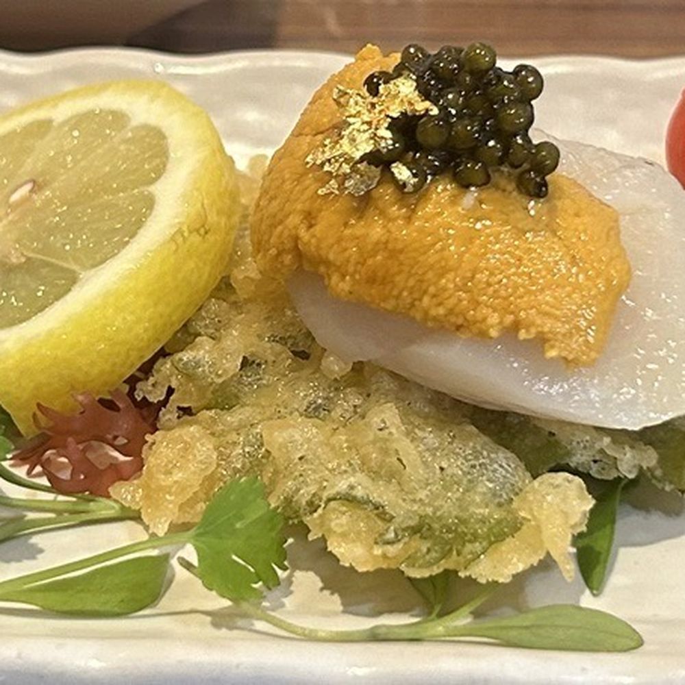 Hashigo Sushi - Hotate w/ uni & caviar (great creation) - Japanese Near Me - Huntington Beach, California Hashigo Sushi - Hotate w/ uni & caviar (great creation) - Japanese Near Me - Huntington Beach, California