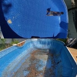 Aqua Proof Pool Service - New liner installation vs old liner.