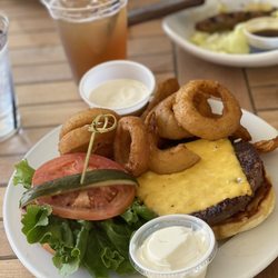 Tack Room Tavern - New York Steak Strips Tack Room Cheese Burger