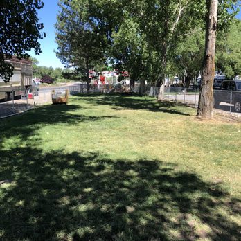 Lakeside RV and Campground - Such a great dog area!  Dog wash station and a picnic table (all shaded) was behind me where I was standing for the photo. - Campgrounds Near Me - Provo, Utah