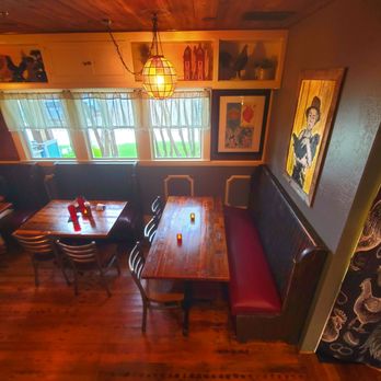 Brick & Bones Backyard - Partial view of downstairs dining - Chicken Shop Near Me - Rowlett, Texas