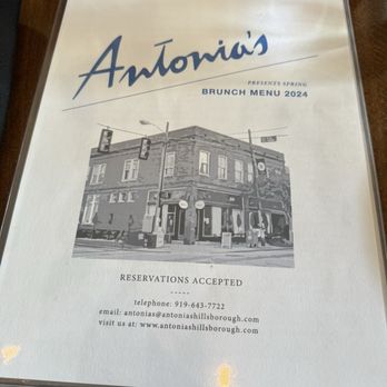 Antonia's - Brunch menu - Italian Near Me - Hillsborough, North Carolina Antonia's - Brunch menu - Italian Near Me - Hillsborough, North Carolina