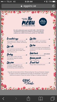 Menu photo 1 Eggs Inc. Stockholm, AB