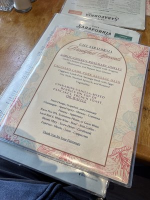 Menu photo 1 Cafe Sarafornia Calistoga, CA Menu photo 1 Cafe Sarafornia Calistoga, CA
