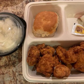 Pechanga Fried Chicken - My popcorn chicken was moist & tasty but too much salt! The meal came with potato salad & a biscuit. - Fast Food Near Me - Temecula, California Pechanga Fried Chicken - My popcorn chicken was moist & tasty but too much salt! The meal came with potato salad & a biscuit. - Fast Food Near Me - Temecula, California