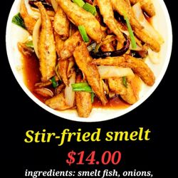 Khmer Cuisine - Smelt fish stir-fry