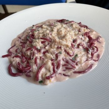 Luna Blu - Tagliolini al granchio (beet infused pasta with crab) - Italian Near Me - Tiburon, California