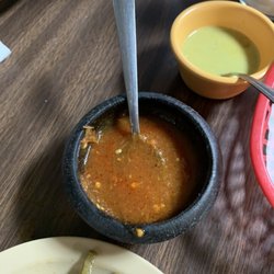 El Comal Mexican Restaurant - This is the extra hot Salsa. It's the kind that makes your mouth sing and you can't stop. Pretty hot though. But Yum!