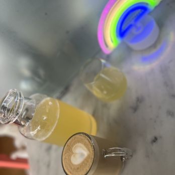 Lapisara Eatery - Vanilla latte and bottomless mimosa at the bar. - Breakfast & Brunch Near Me - San Francisco, California