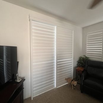 C&C Shutters and Window Coverings - Sliding shutters for patio door - Shades & Blinds Near Me