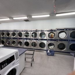 Dryers along the rear wall Dryers along the rear wall