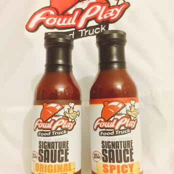 Fowl Play Food Truck - two bottles of sauce - Food Trucks Near Me Fowl Play Food Truck - two bottles of sauce - Food Trucks Near Me