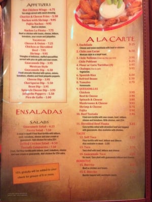 Menu photo 5 La Fiesta Restaurant Birmingham, AL
