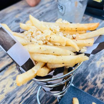Maverick Saloon - Garlic Fries - $11 deliciousness in a basket! - American Near Me - Santa Ynez, California Maverick Saloon - Garlic Fries - $11 deliciousness in a basket! - American Near Me - Santa Ynez, California