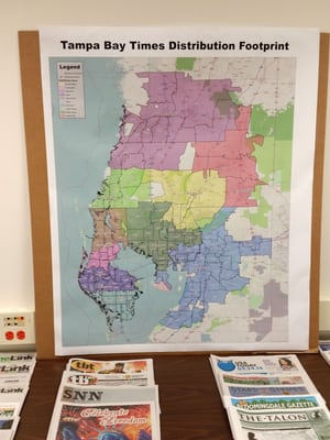 Photo of Tampa Bay Times - Saint Petersburg, FL, US. Tampa Bay Times distribution footprint