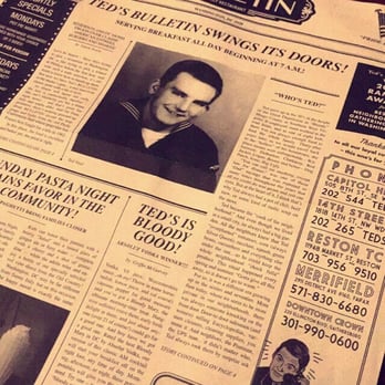 Ted's Bulletin 14th - Newspaper menu! - Breakfast & Brunch Near Me - Washington, DC, District of Columbia Ted's Bulletin 14th - Newspaper menu! - Breakfast & Brunch Near Me - Washington, DC, District of Columbia