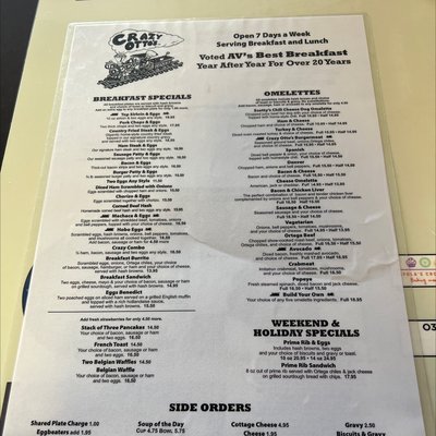 Menu photo 4 Crazy Otto's Diner Santa Clarita, CA Menu photo 4 Crazy Otto's Diner Santa Clarita, CA