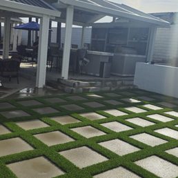 Our new turf with pavers!!