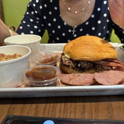 El Jefe sandwich...yes please!  Meat is plentiful and it's just coming out of the sandwich.