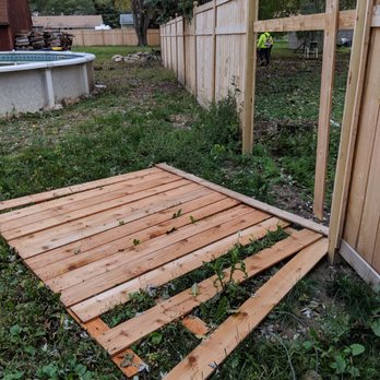 Columbia Fence - This is one section of about 12 that fell down just 4 months after Columbia fence installed the fence. Took a year and attorney Paul Vincent - Fences & Gates Near Me - Columbia Station, Ohio