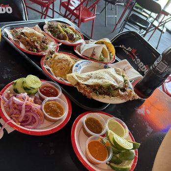 El Toro Gordo - Variety of salsas, Carne asada quesadilla, lingua tacos, carne asada tacos, vampiro and mulita tacos - Food Trucks Near Me - Dallas, Texas El Toro Gordo - Variety of salsas, Carne asada quesadilla, lingua tacos, carne asada tacos, vampiro and mulita tacos - Food Trucks Near Me - Dallas, Texas