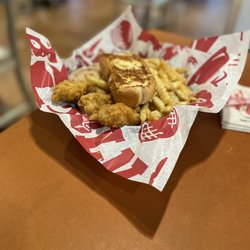 Raising Cane's Chicken Fingers - Chicken fingers, fries, Texas Toast and ONE cane sauce