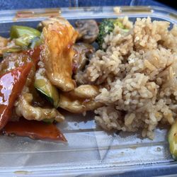 Tokyo Express - Chicken with mixed veggies. A little spice added. Yummy!